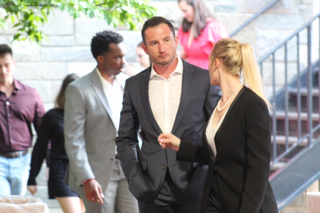 two people having a conversation