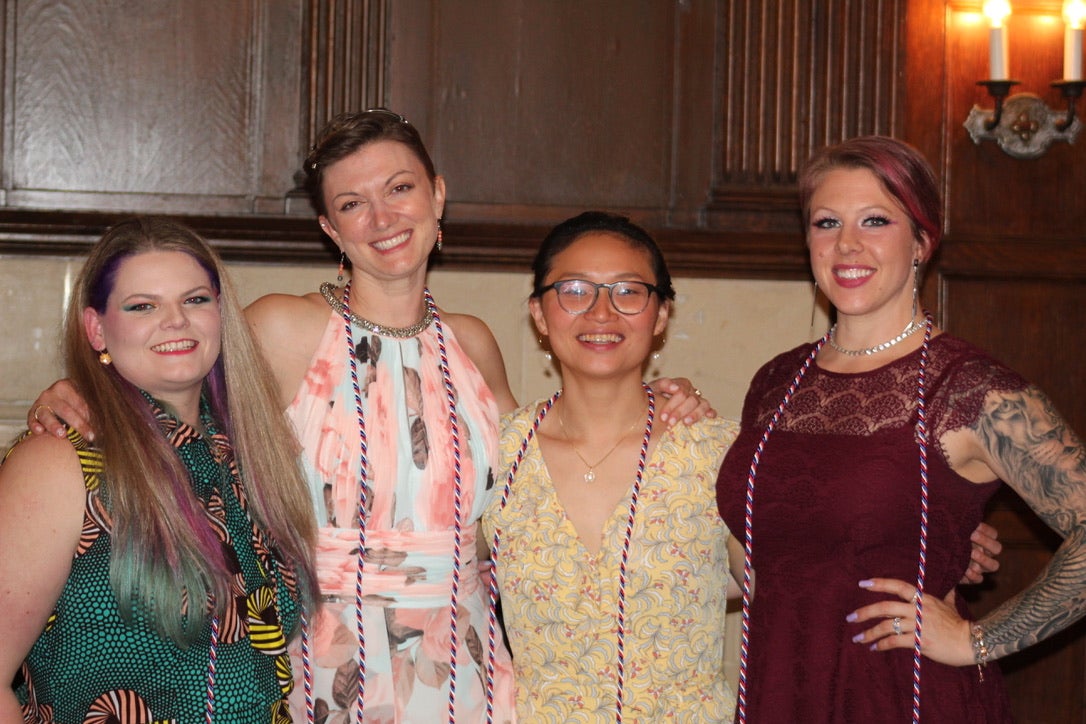 group of students with military-connected graduation cords