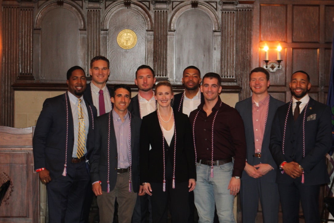 group of students with military-connected graduation cords