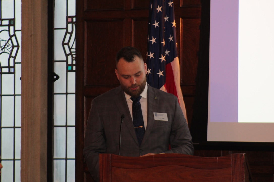 speaker at a podium
