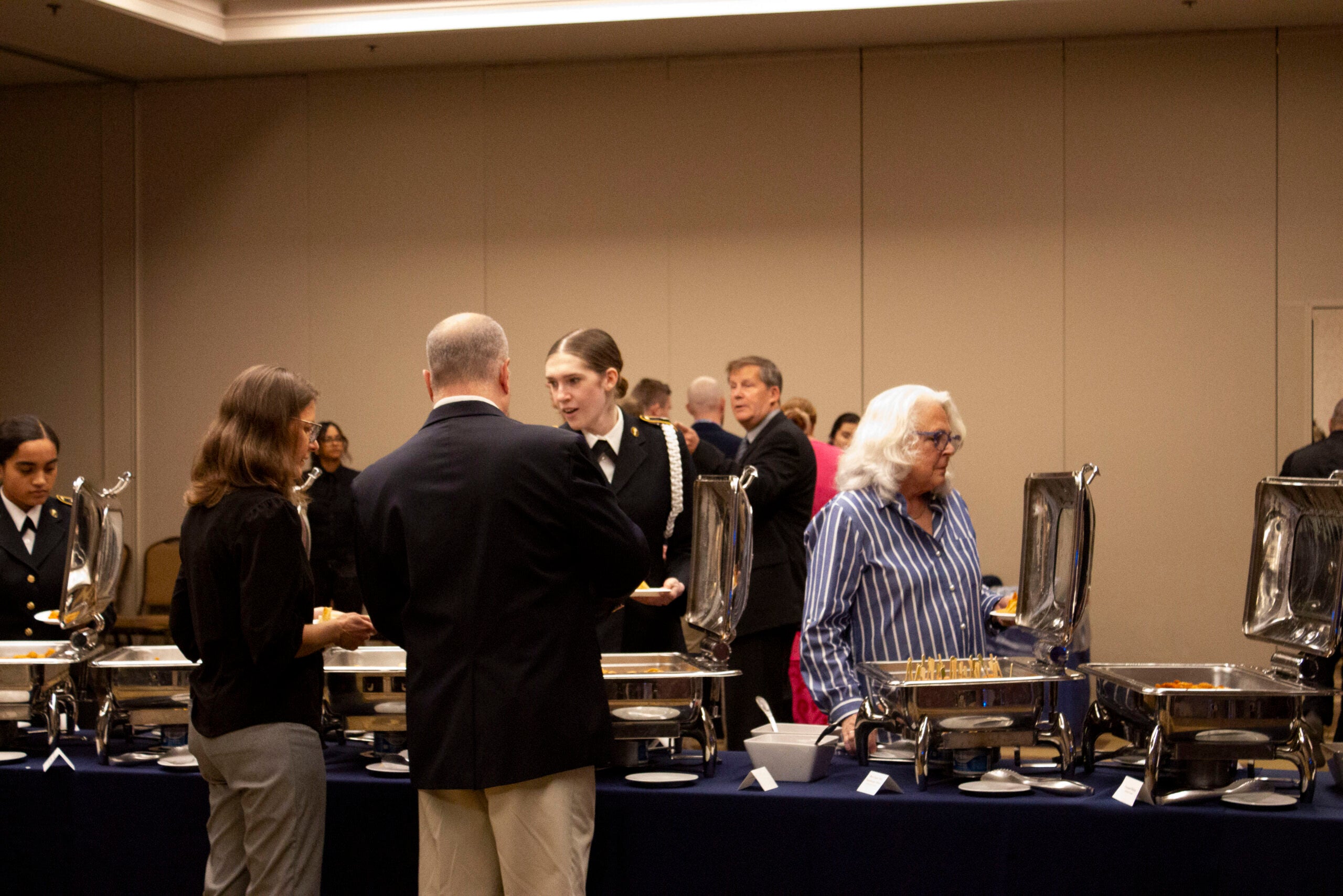 Attendees at the buffet