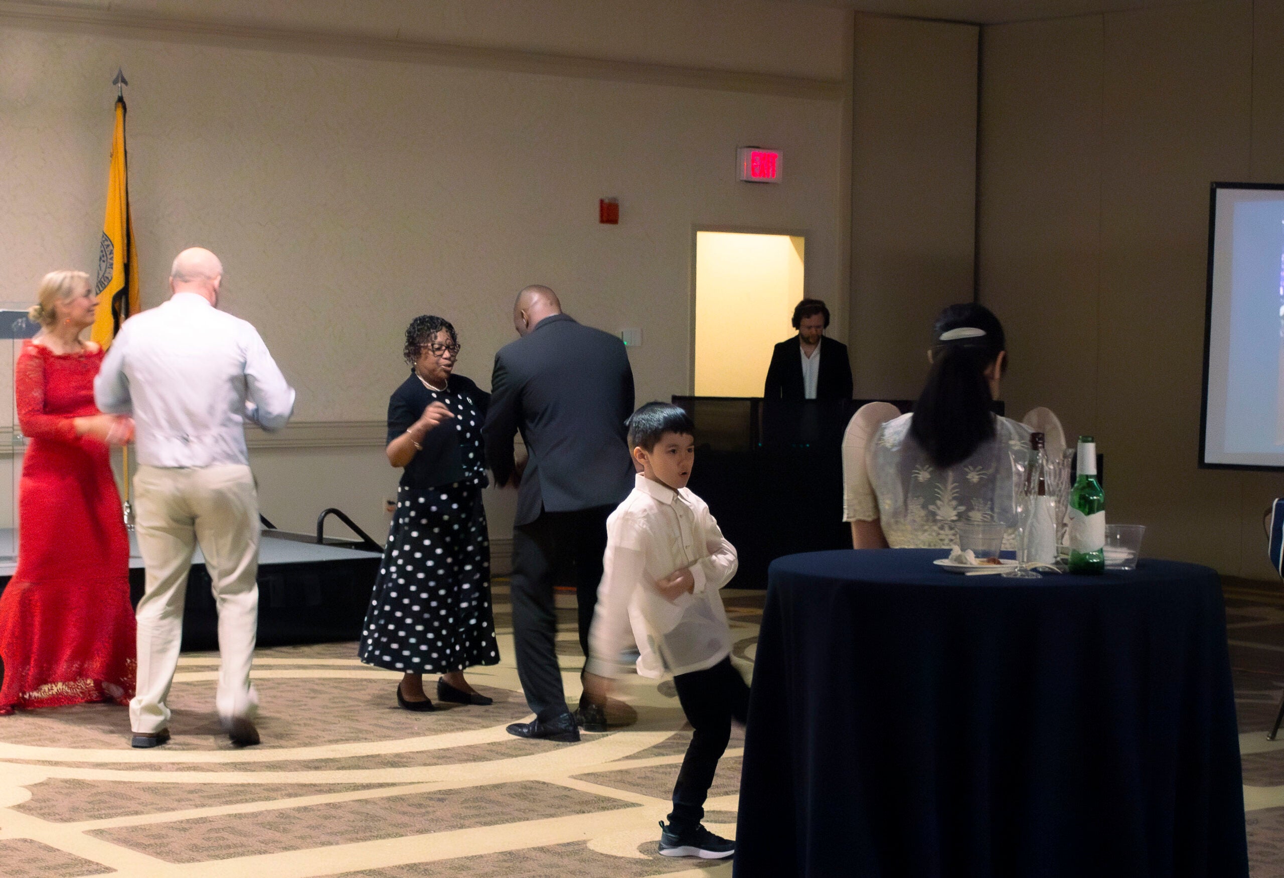 Attendees dancing