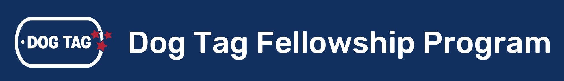 header reading 'dog tag fellowship program' with dog tag logo